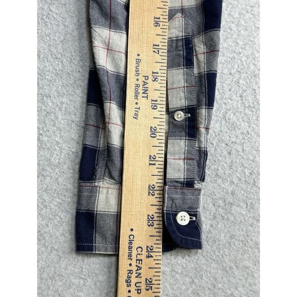 J.CREW Shirt Adult Large Blue Gray Plaid Slim Oxford Preppy Causal Gorpcore Mens - Picture 8 of 10